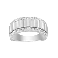Thumbnail for MEN'S BAND 1 CT ROUND DIAMOND 14K WHITE GOLD