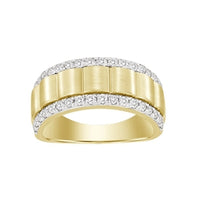 Thumbnail for MEN'S BAND 1 CT ROUND DIAMOND 14K YELLOW GOLD