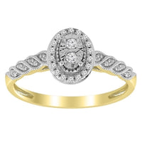 Thumbnail for LADIES ENGAGEMENT RING 1/10 CT ROUND DIAMOND 10K YELLOW GOLD