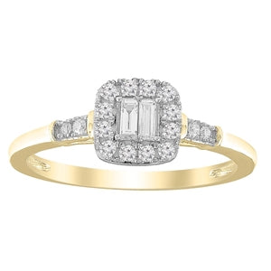 LADIES RING 1/5 CT ROUND DIAMOND 10K YELLOW GOLD