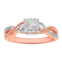 Thumbnail for LADIES ENGAGEMENT RING 1/4 CT ROUND DIAMOND 10K ROSE GOLD