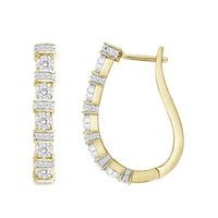 Thumbnail for LADIES HOOPS 3/4 CT ROUND DIAMOND 10K YELLOW GOLD