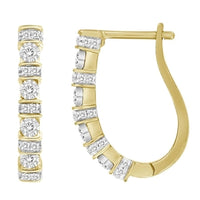 Thumbnail for LADIES HOOPS 1/4 CT ROUND DIAMOND 10K YELLOW GOLD