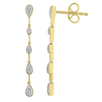 Thumbnail for LADIES EARRING 1/6 CT ROUND DIAMOND 10K YELLOW GOLD