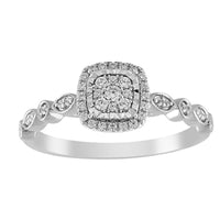 Thumbnail for LADIES ENGAGEMENT RING 1/5 CT ROUND DIAMOND 10K WHITE GOLD
