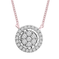 Thumbnail for LADIES NECKLACE 1/5 CT ROUND DIAMOND 10K ROSE GOLD