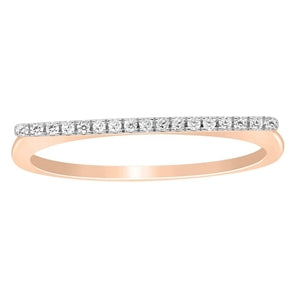 LADIES STACKABLE BAND 1/15 CT ROUND DIAMOND 10K ROSE GOLD.
