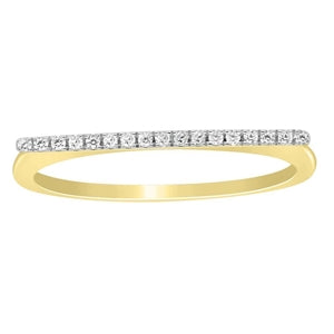 LADIES STACKABLE BAND 1/15 CT ROUND DIAMOND 10K YELLOW GOLD.