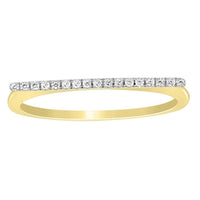 Thumbnail for LADIES STACKABLE BAND 1/15 CT ROUND DIAMOND 10K YELLOW GOLD.