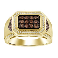 Thumbnail for MEN'S RING 1/2 CT ROUND/CHOCOLATE DIAMOND 10K YELLOW GOLD
