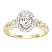 Thumbnail for LADIES BRIDAL RING SET 1 CT ROUND/OVAL DIAMOND 14K YELLOW GOLD