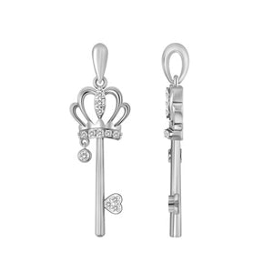 LADIES PENDANT 1/10 ROUND DIAMOND 10K WHITE GOLD (CHAIN NOT INCLUDED)