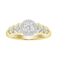 Thumbnail for LADIES ENGAGEMENT RING 1/6 CT ROUND DIAMOND 10K YELLOW GOLD