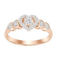 Thumbnail for LADIES ENGAGEMENT RING 1/6 CT ROUND DIAMOND 10K ROSE GOLD