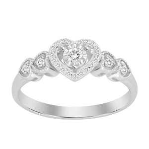 LADIES ENGAGEMENT RING 1/6 CT ROUND DIAMOND 10K WHITE GOLD