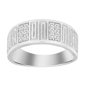 MEN'S BAND 1/2 CT ROUND DIAMOND 10K WHITE GOLD