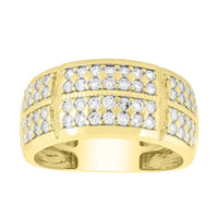 Thumbnail for MEN'S BAND 1 CT ROUND DIAMOND 10K YELLOW GOLD