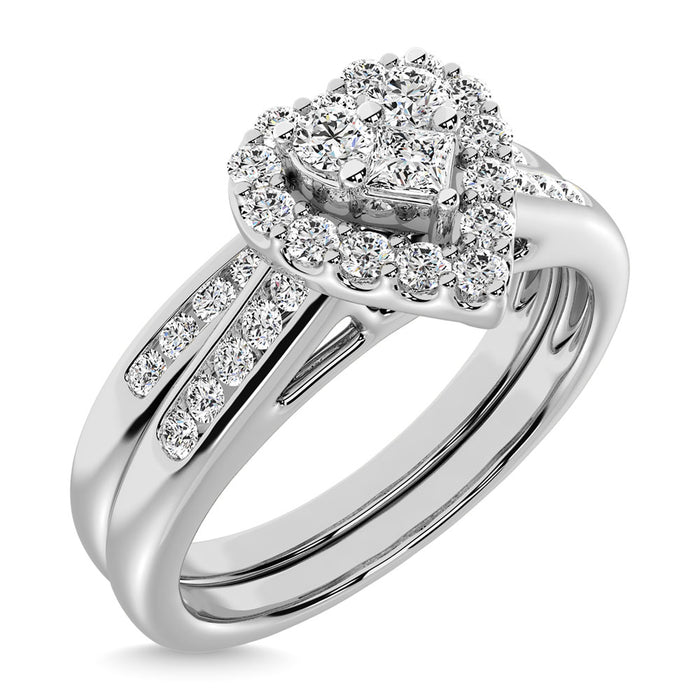 10K White Gold 1/2 Ct.Tw. Diamond Bridal Ring