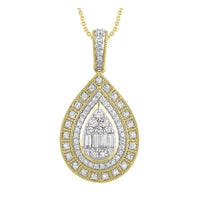 Thumbnail for LADIES PENDANT 1/2 CT ROUND/BAGUETTE DIAMOND 10K YELLOW GOLD