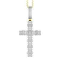 Thumbnail for MEN'S CROSS 1 1/2 CT ROUND/BAGUETTE DIAMOND 10K YELLOW GOLD