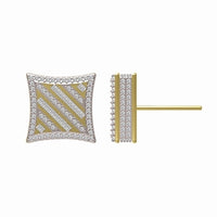 Thumbnail for MEN'S EARRING 1/2 CT ROUND/BAGUETTE DIAMOND 10K YELLOW GOLD