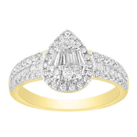Thumbnail for LADIES RING 3/4 CT ROUND/BAGUETTE DIAMOND 10K YELLOW GOLD