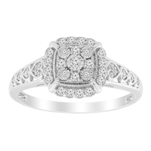 LADIES RING 1/4 CT ROUND DIAMOND 10K YELLOW GOLD