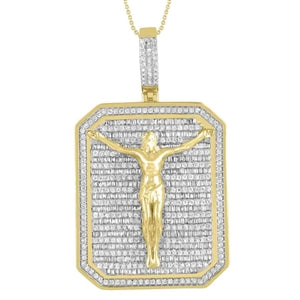 MEN'S CHARM 2 1/2 CT ROUND DIAMOND 10K YELLOW GOLD