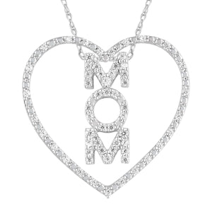 LADIES PENDANT 1/4 ROUND DIAMOND 10K WHITE GOLD