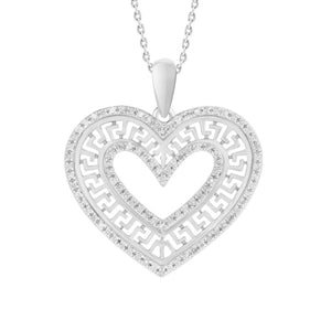 LADIES PENDANT 1/5 CT ROUND DIAMOND 10K WHITE GOLD