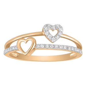 LADIES RING 1/6 CT ROUND DIAMOND 10K ROSE GOLD