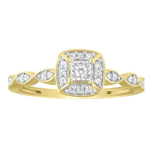 LADIES RING 1/6 CT ROUND DIAMOND 10K YELLOW GOLD