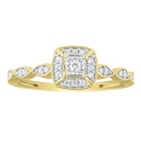 Thumbnail for LADIES RING 1/6 CT ROUND DIAMOND 10K YELLOW GOLD