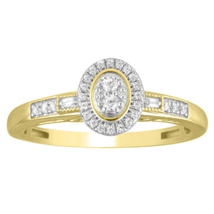 LADIES RING 1/6 CT ROUND DIAMOND 10K YELLOW GOLD