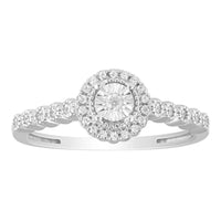 Thumbnail for LADIES RING 1/10 CT ROUND DIAMOND 10K WHITE GOLD