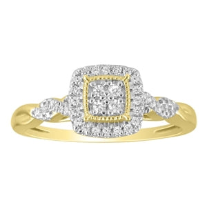LADIES RING 1/6 CT ROUND DIAMOND 10K YELLOW GOLD