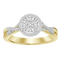 Thumbnail for LADIES RING 1/4 CT ROUND/BAGUETTE DIAMOND 10K YELLOW GOLD