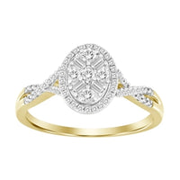 Thumbnail for LADIES RING 1/4 CT ROUND/BAGUETTE DIAMOND 10K YELLOW GOLD