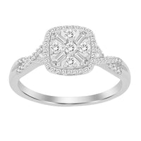 Thumbnail for LADIES RING 1/4 CT ROUND/BAGUETTE DIAMOND 10K WHITE GOLD