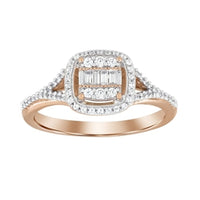Thumbnail for LADIES RING 1/4 CT ROUND/BAGUETTE DIAMOND 10K ROSE GOLD