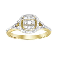 Thumbnail for LADIES RING 1/4 CT ROUND/BAGUETTE DIAMOND 10K YELLOW GOLD