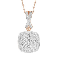 Thumbnail for LADIES PENDANT 1/5 CT ROUND/BAGUETTE DIAMOND 10K ROSE GOLD