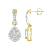 Thumbnail for LADIES EARRING 1/3 CT ROUND/BAGUETTE  DIAMOND 10K YELLOW GOLD