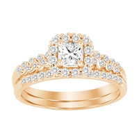 Thumbnail for LADIES BRIDAL RING SET 1/2 CT PRINCESS/ROUND DIAMOND 14K ROSE GOLD