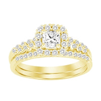 Thumbnail for LADIES BRIDAL RING SET 1/2 CT PRINCESS/ROUND DIAMOND 14K YELLOW GOLD