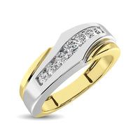 Thumbnail for 10K Two Tone Gold 1/4 Ct.Tw. Diamond Mens Band