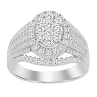 Thumbnail for LADIES RING 1 CT ROUND/BAGUETTE DIAMOND 10K WHITE GOLD