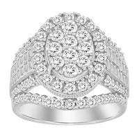 Thumbnail for LADIES RING 2 CT ROUND/BAGUETTE DIAMOND 10K WHITE GOLD