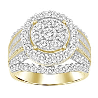 Thumbnail for LADIES RING 2 CT ROUND/BAGUETTE DIAMOND 10K YELLOW GOLD
