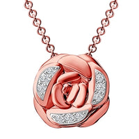 Thumbnail for LADIES NECKLACE 1/6 CT ROUND DIAMOND 10K ROSE GOLD